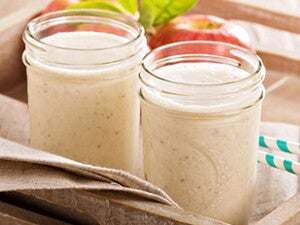 Crema de manzana, melocotón y plátano Crema de manzana, melocotón y plátano