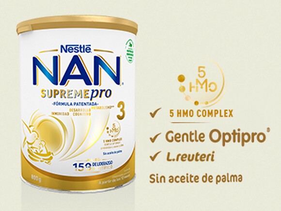 Nestlé Baby & me España - NAN SUPREME 2, nuestra fórmula patentada  inspirada en la leche materna, contiene una combinación única con 2 HMOs,  L.reuteri y Gentle Proteins® para ayudar al sistema