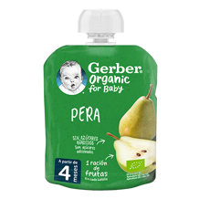 Bolsita puré de fruta para bebés GERBER Pera