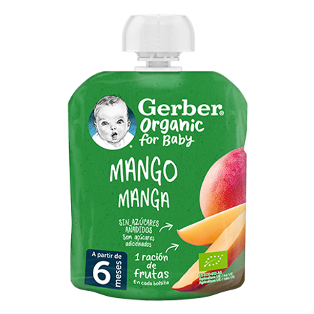 Bolsita puré de fruta GERBER Mango para bebés