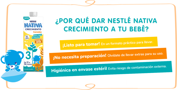 NESTLÉ NATIVA Crecimiento 3 Cereales sin azúcar añadido a partir de 1 año  8(3x180ml) : : Alimentación y bebidas