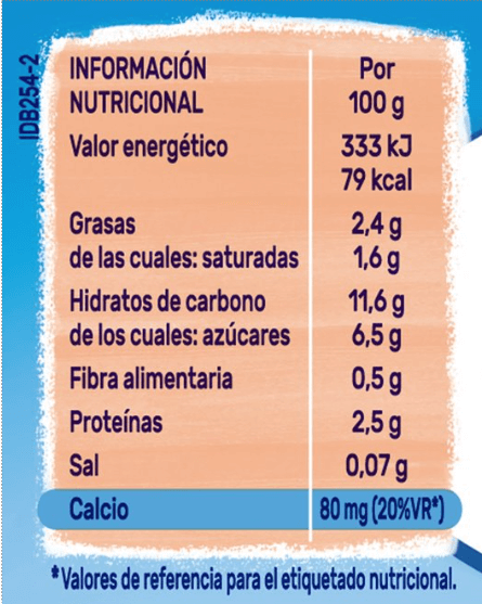 información nutricional información nutricional