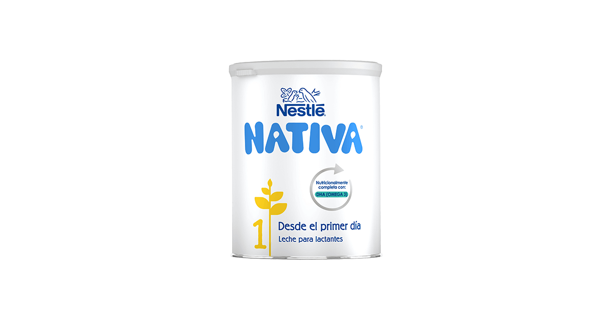 Nestlé NATIVA 1 Leche para bebés de 0 a 6 meses en polvo, fórmula para  lactantes. Bote de 800g