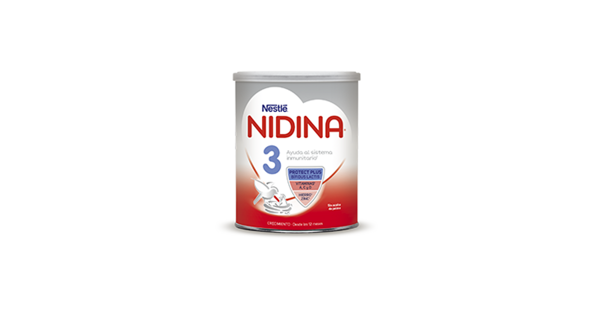 Nidina Nestlé Leche infantil de crecimiento desde 12 meses Nestlé Nidina 3  sin aceite de palma Pack de 2 latas de 800 g